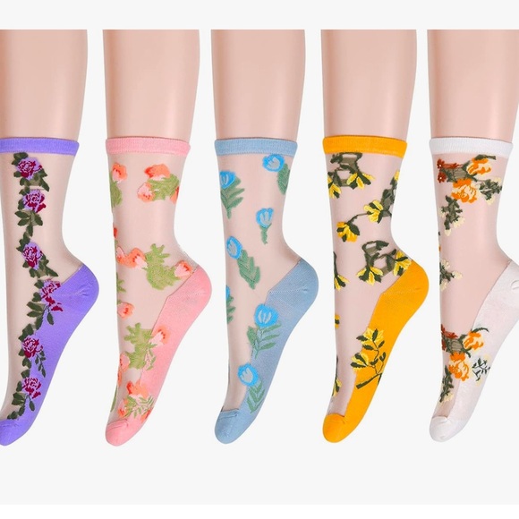 Electric Daisy floral embroidered ballet corset ankle socks Lolita dollbaby new